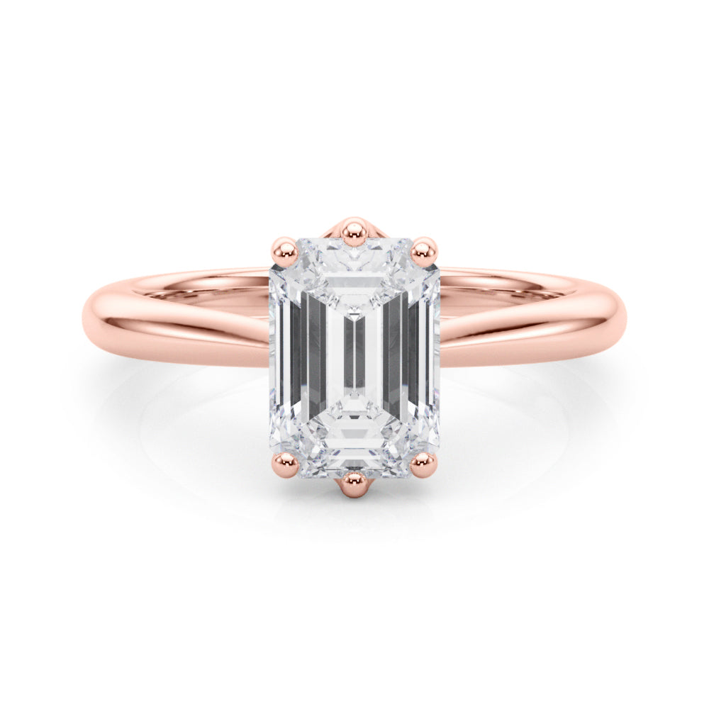 rose gold | shape: emerald