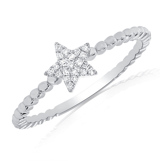 0.08CT Diamond Star Ring