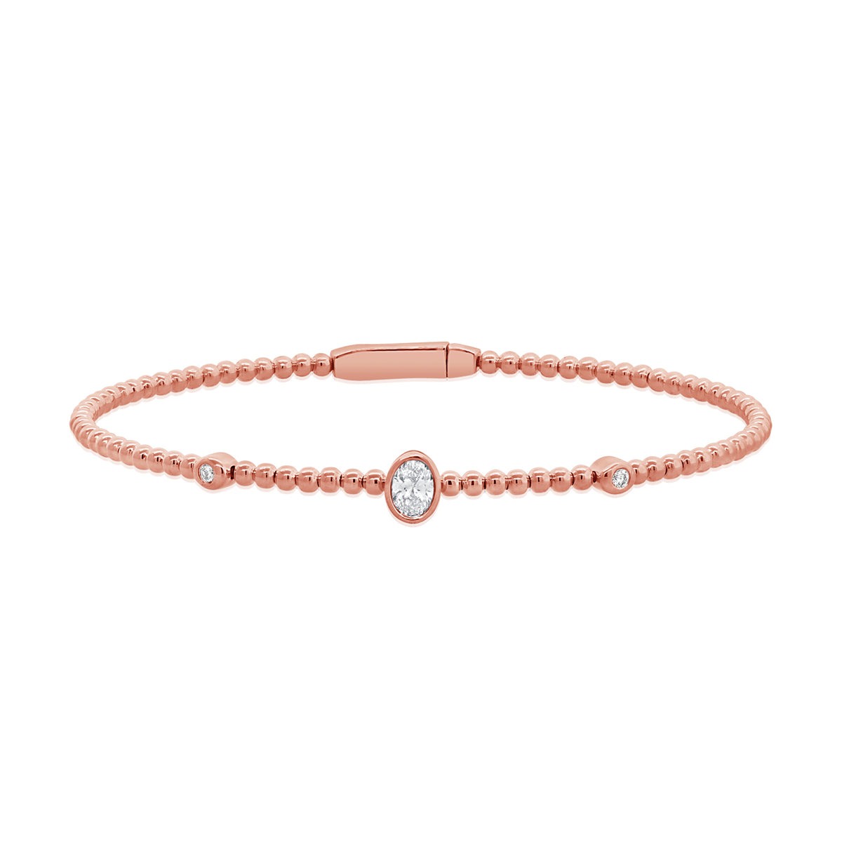 0.23CT Diamond Oval and Round Bangle