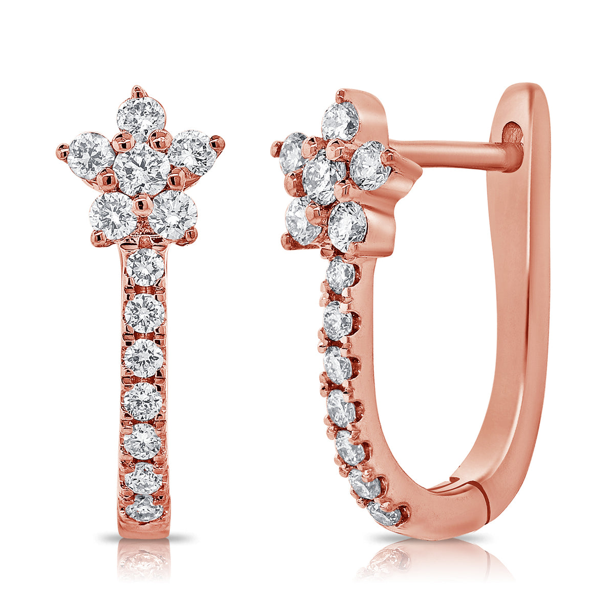 0.32CT Diamond Star Huggie Earrings
