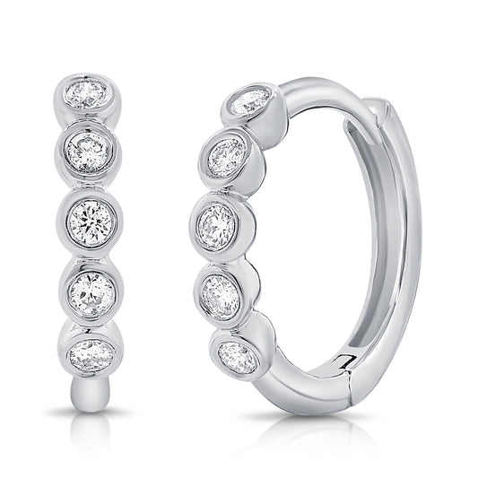 0.15 CT Diamond Bezel-Set Huggie Earrings
