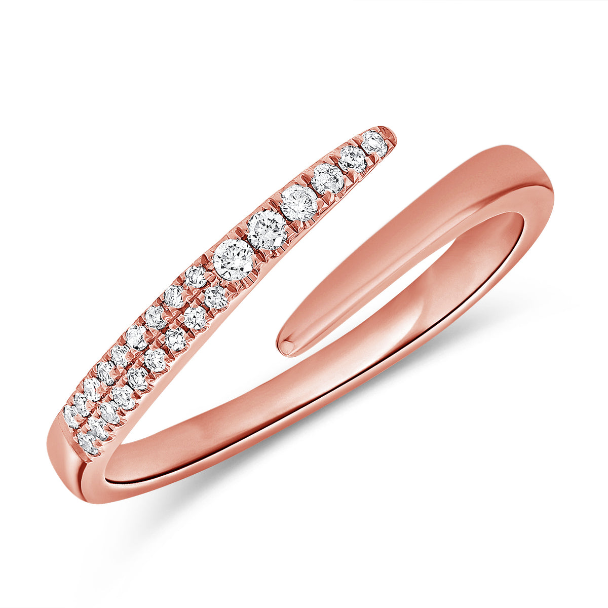 0.10 Carat Diamond Wrap Ring in 14K White, Yellow, or Rose Gold