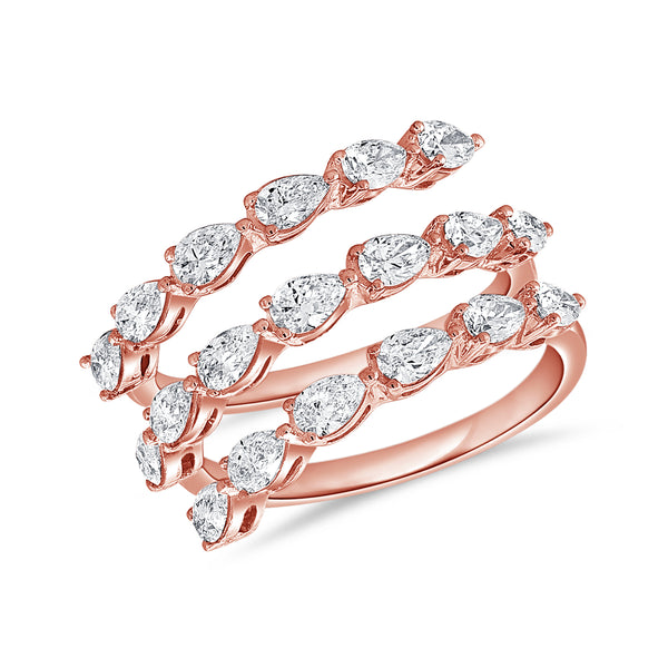 1.76ct Fashion Trends Open & Wrap Three Row Diamond Ring