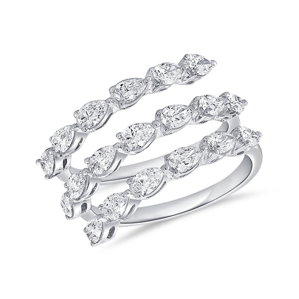 1.76ct Fashion Trends Open & Wrap Three Row Diamond Ring