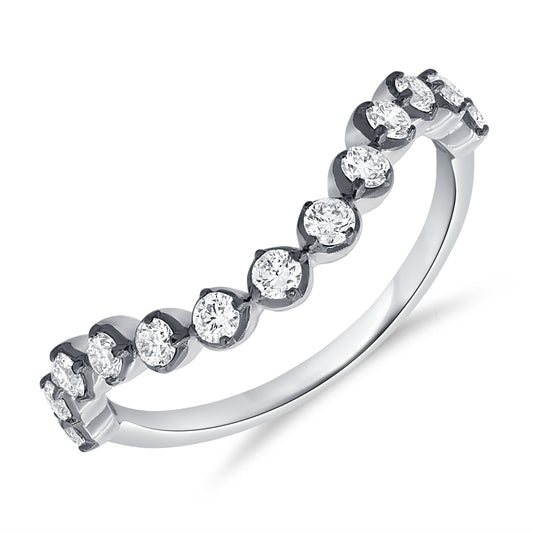 0.48CT Diamond Black Rhodium Curved Ring