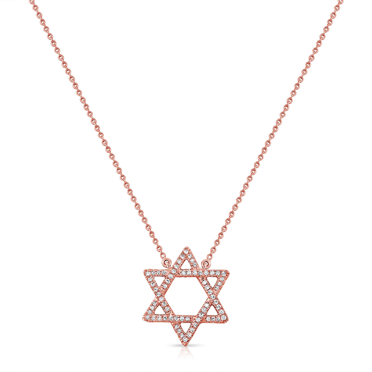 0.20 Carat Diamond Star of David Necklace in 14K White, Yellow, or Rose Gold