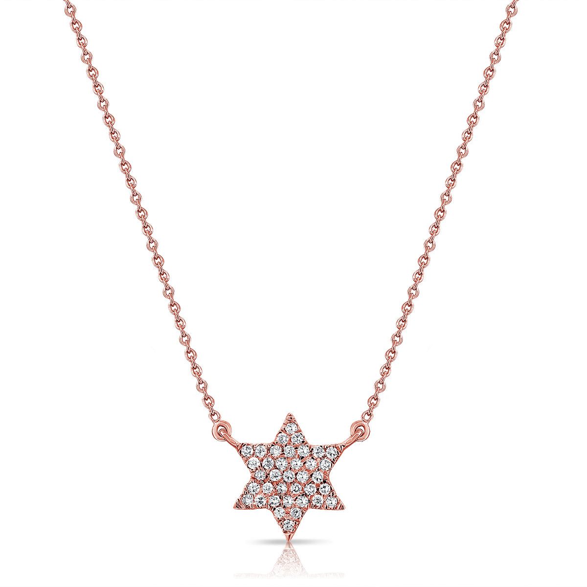 0.10CT Diamond Star of David Pendant Necklace in 14K Gold