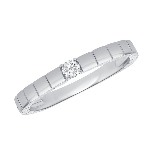 Elegant Solitaire Diamond Band Ring in 14K Gold