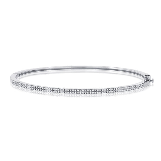 14K Gold Diamond Bangle Bracelet – 0.40 CT Slim Stackable Bangle