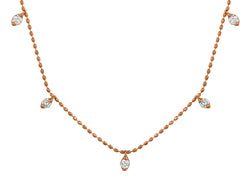 Diamond Station Necklace in Rose Gold