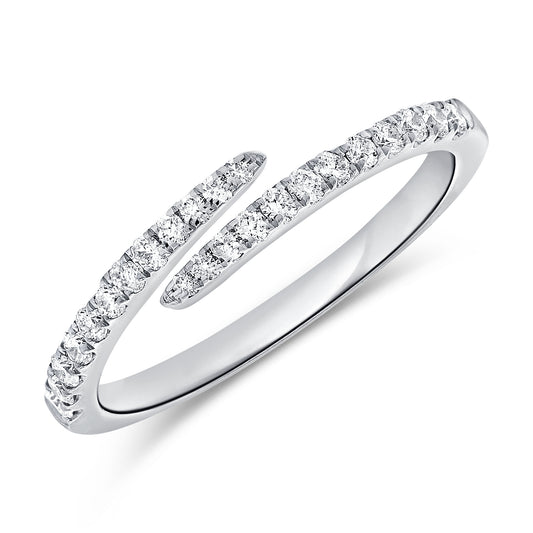 14K Gold Diamond Wrap Ring | 0.25ct Open Diamond Band