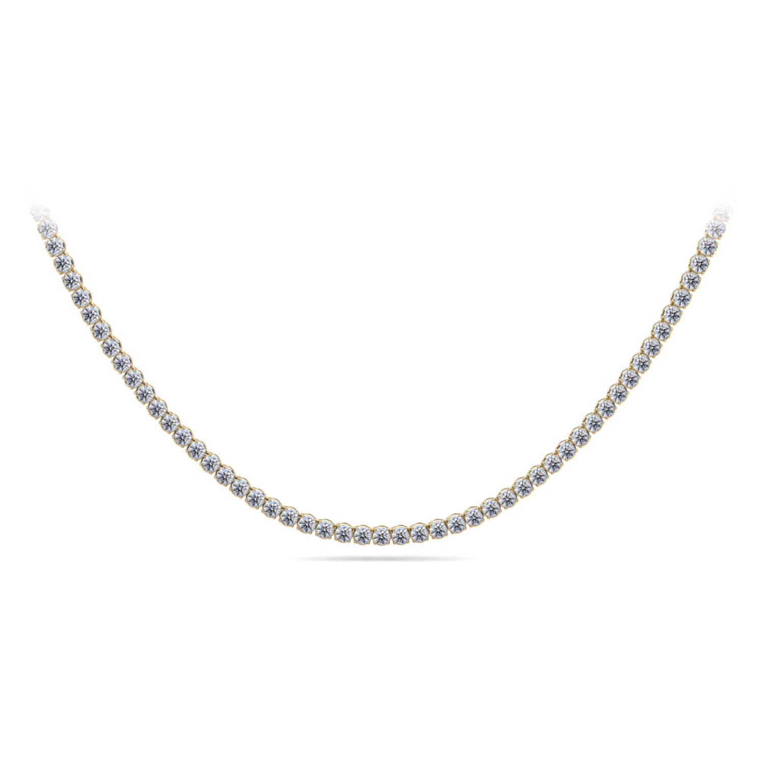 Four Prong Classic Diamond Tennis Necklace – OKG Jewelry
