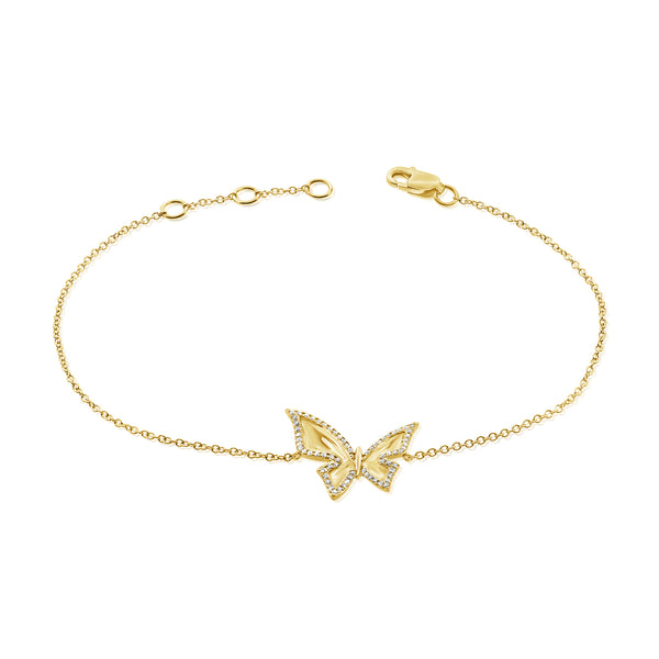 Gold & Diamond Butterfly Fashion Bracelet