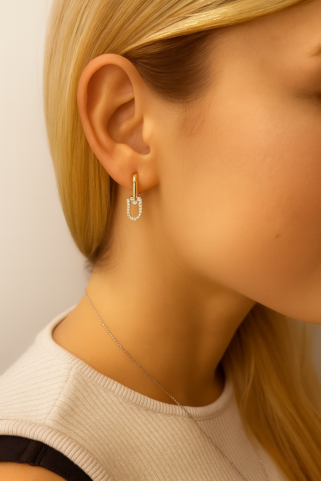 14K Gold Diamond Link Drop Earrings - 0.40 Carat Statement Design in White, Yellow, or Rose Gold