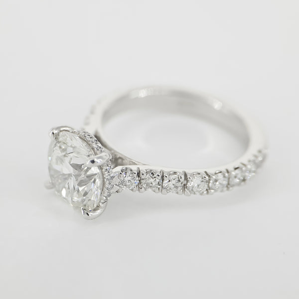 3.02 Carat Hidden Halo Diamond Engagement Ring in Platinum