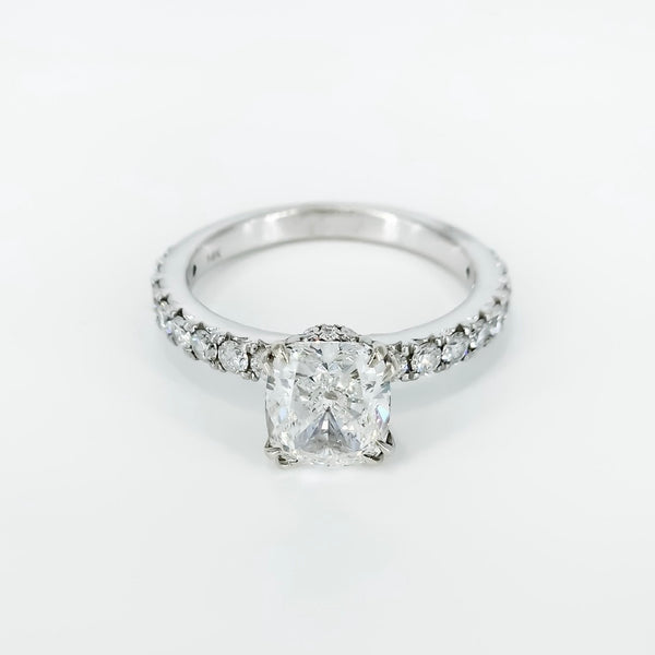 2.00 Carat Lab-Grown Diamond Engagement Ring with Hidden Halo