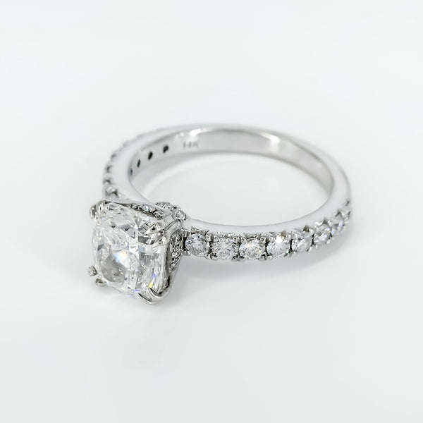 2.00 Carat Lab-Grown Diamond Engagement Ring with Hidden Halo