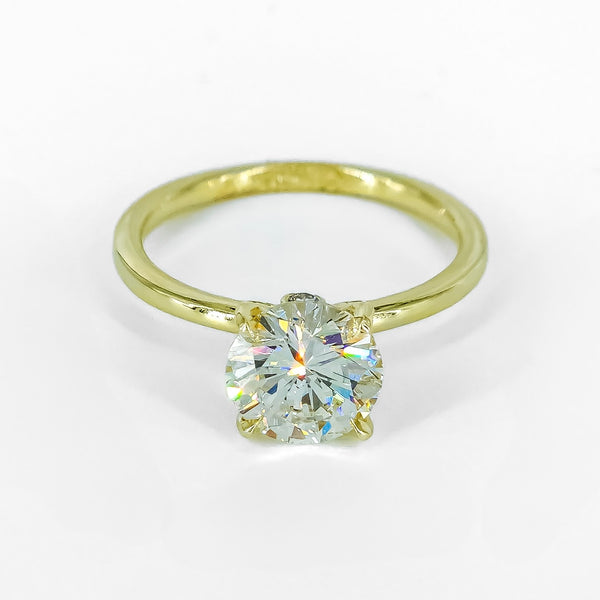 Exquisite 1.60 Carat Lab-Grown Diamond Solitaire Engagement Ring in 14K Yellow Gold