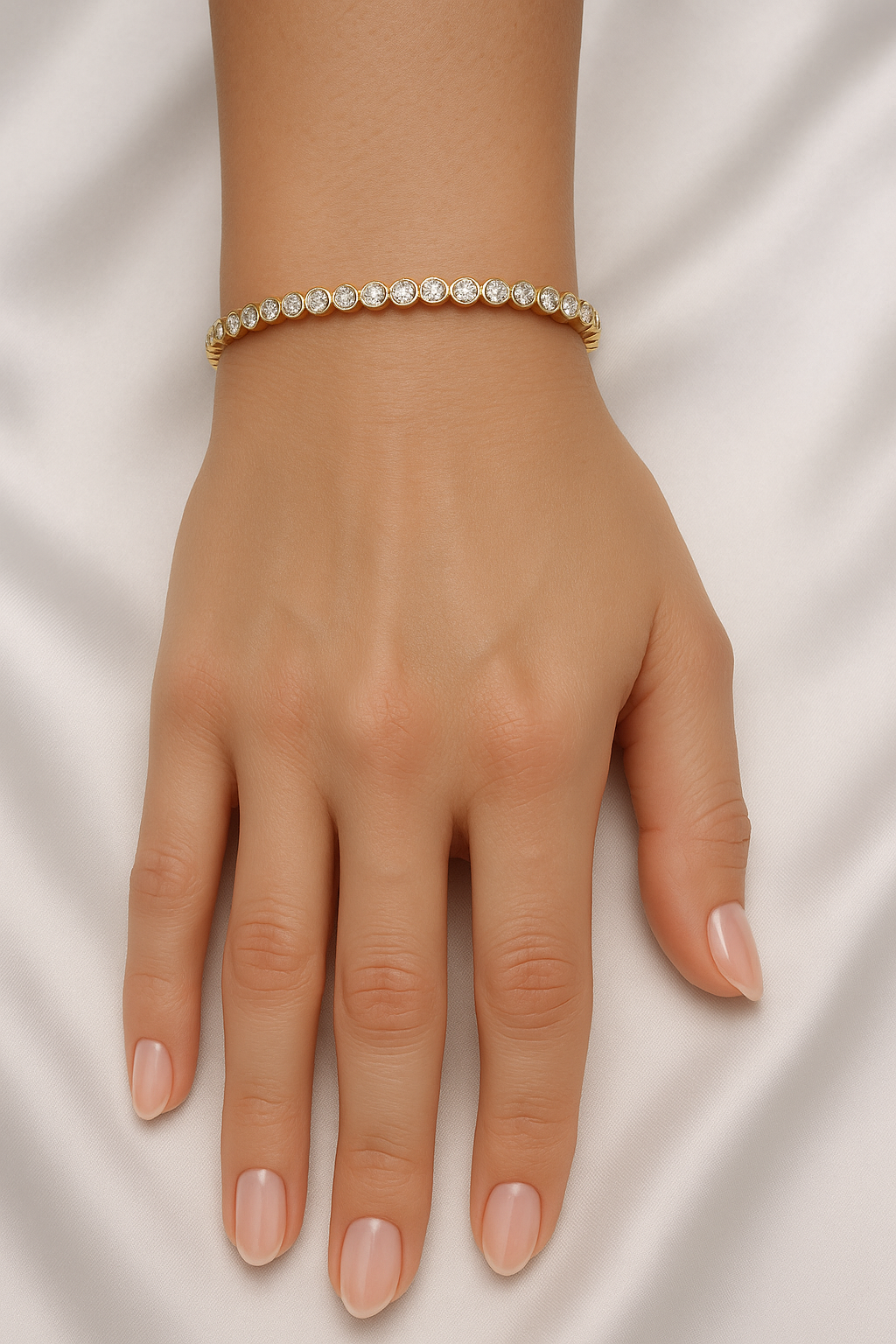 14K Gold 0.47ct Diamond Miracle-Set Bangle Bracelet