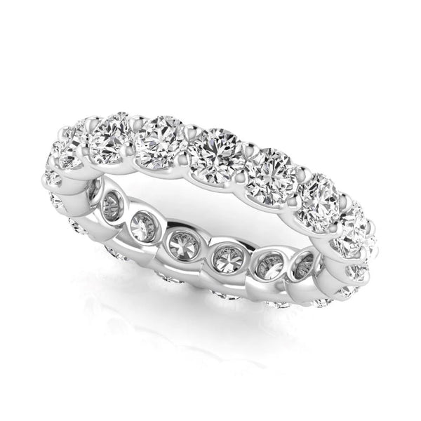 3.65 Carat Lab Grown Round Diamond Eternity Band in 14K White Gold