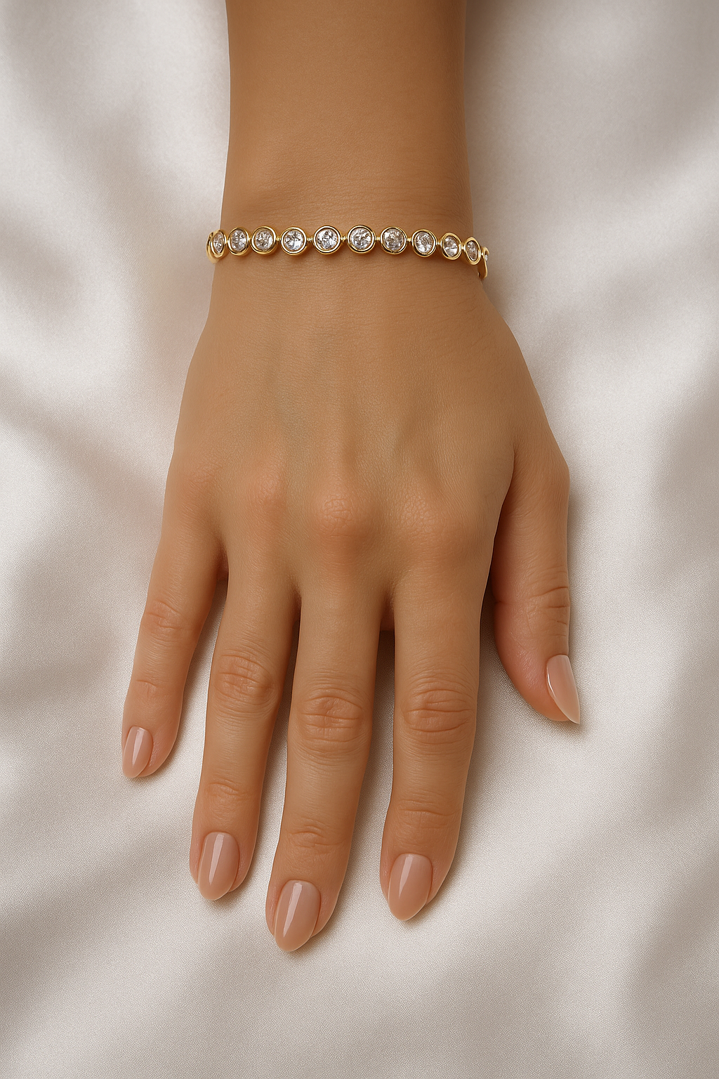 14K Gold 0.55ct Diamond Miracle-Set Bracelet – 7" Classic Bezel Diamond Bracelet