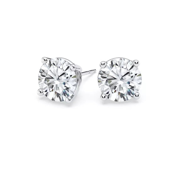 3.00 Carat Lab Grown Diamond Stud Earrings in 14K White Gold | EVS1 Clarity