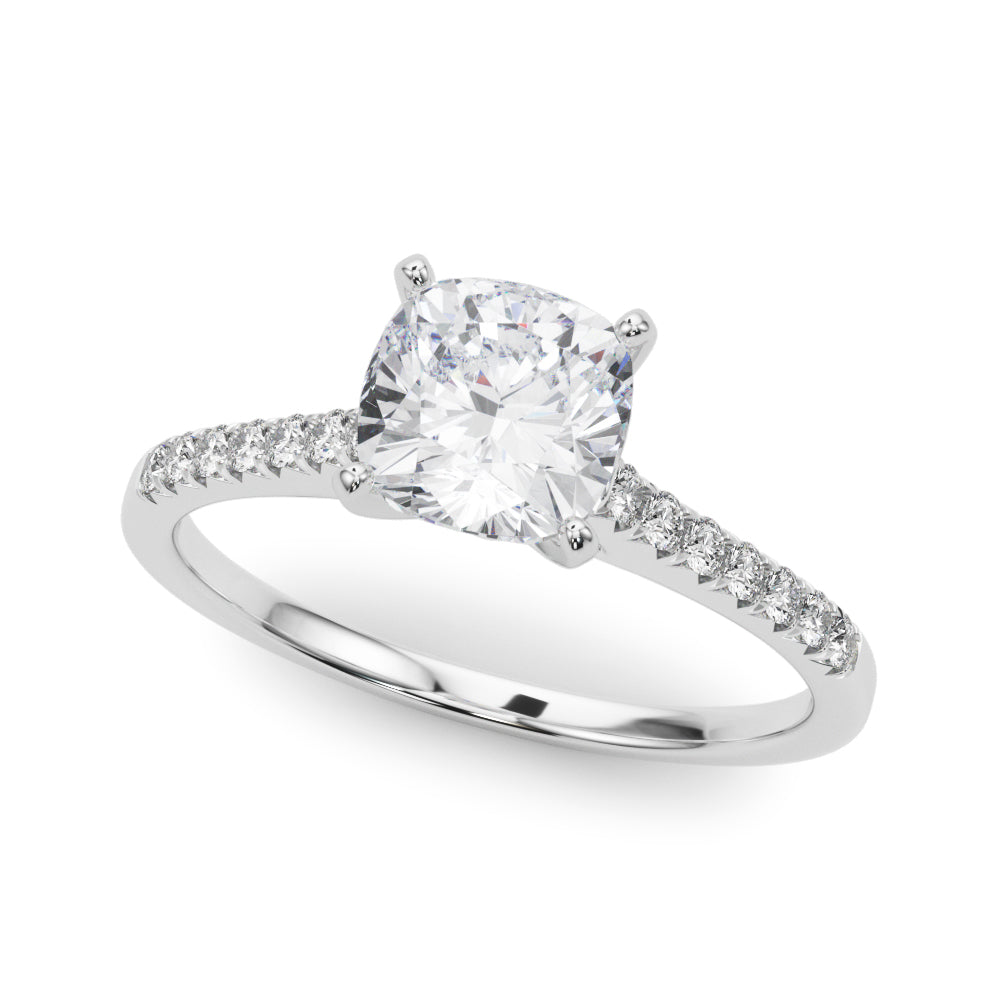 white gold, platinum | shape: cushion