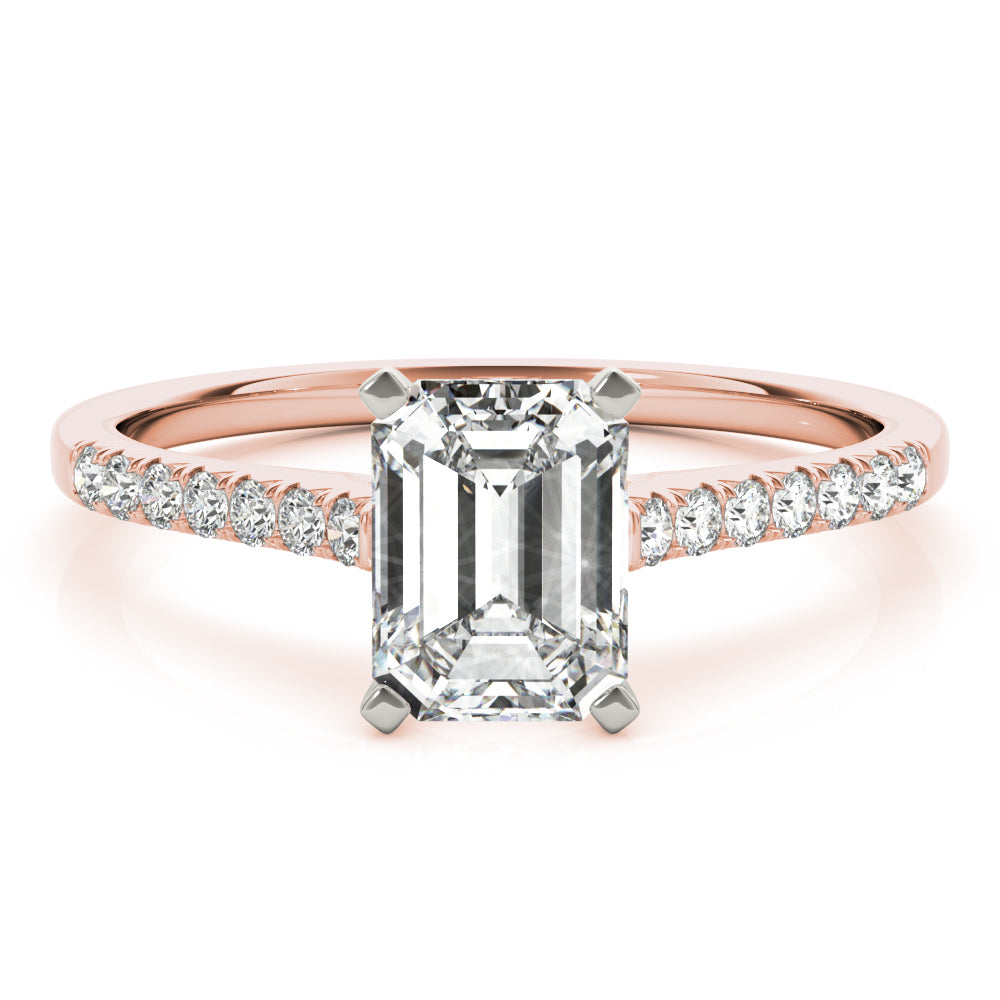 rose gold | shape: emerald