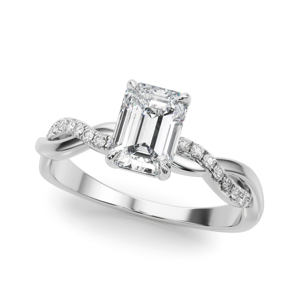 white gold, platinum | shape: emerald