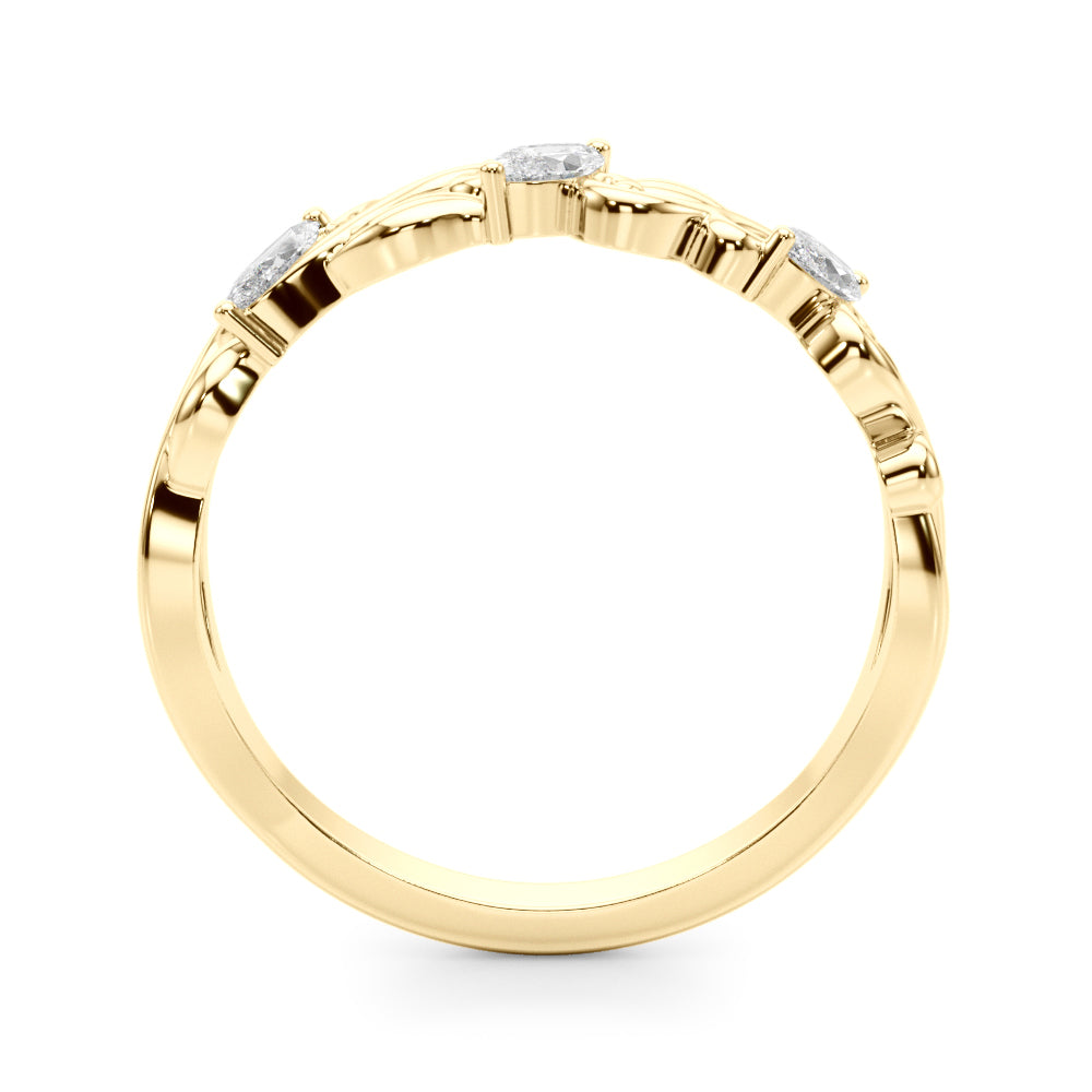 Nature Inspired Marquise Diamond Wedding Band in 14K Gold, 18K Gold, or Platinum – 0.50 CTW
