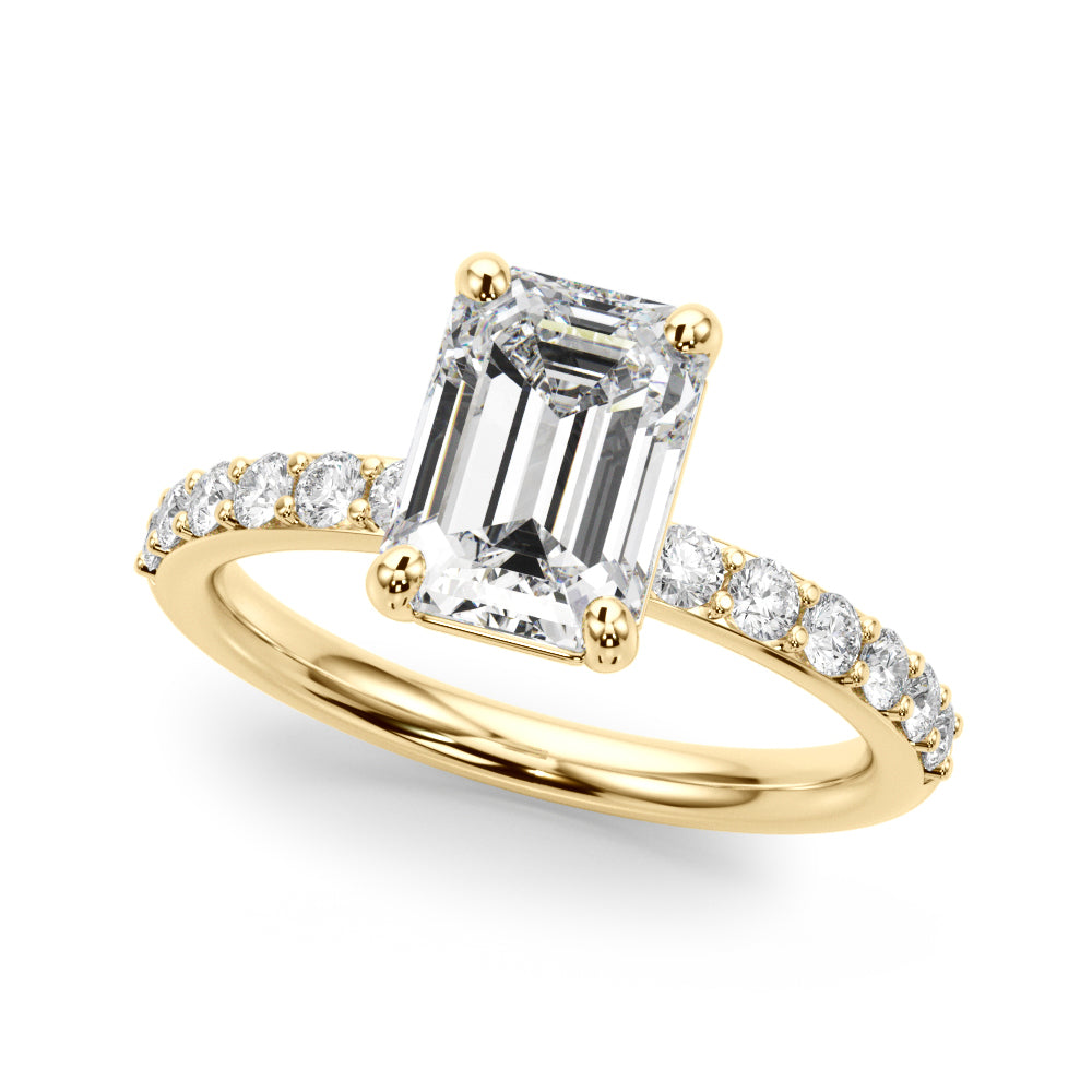 yellow gold  | shape: emerald