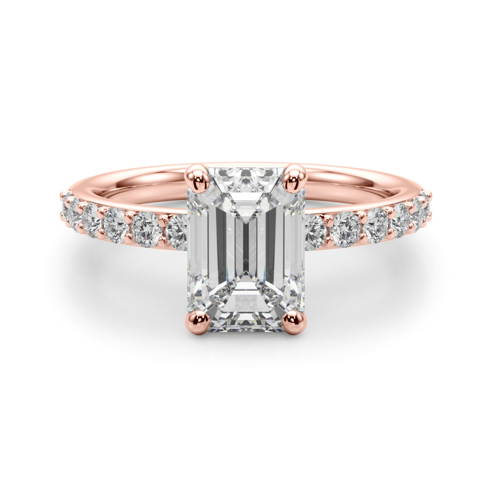 rose gold  | shape: emerald