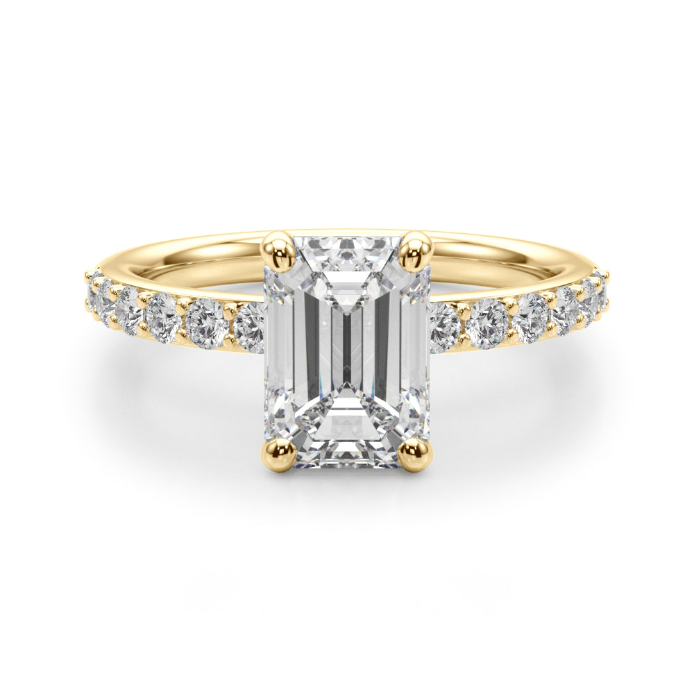 yellow gold  | shape: emerald