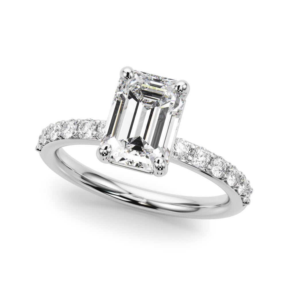 white gold, platinum | shape: emerald