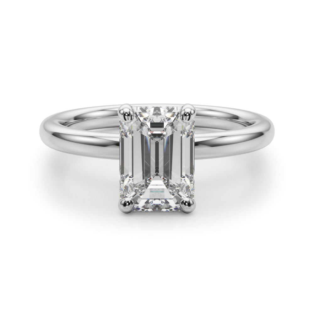 white gold, platinum | shape: emerald