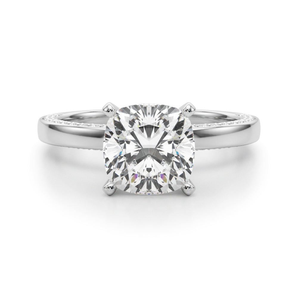 white gold, platinum | shape: cushion
