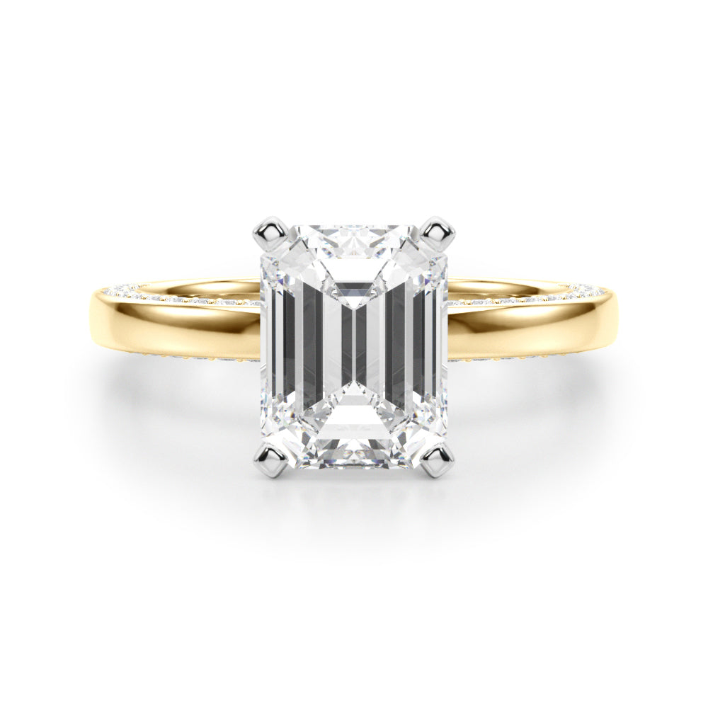 yellow gold  | shape: emerald