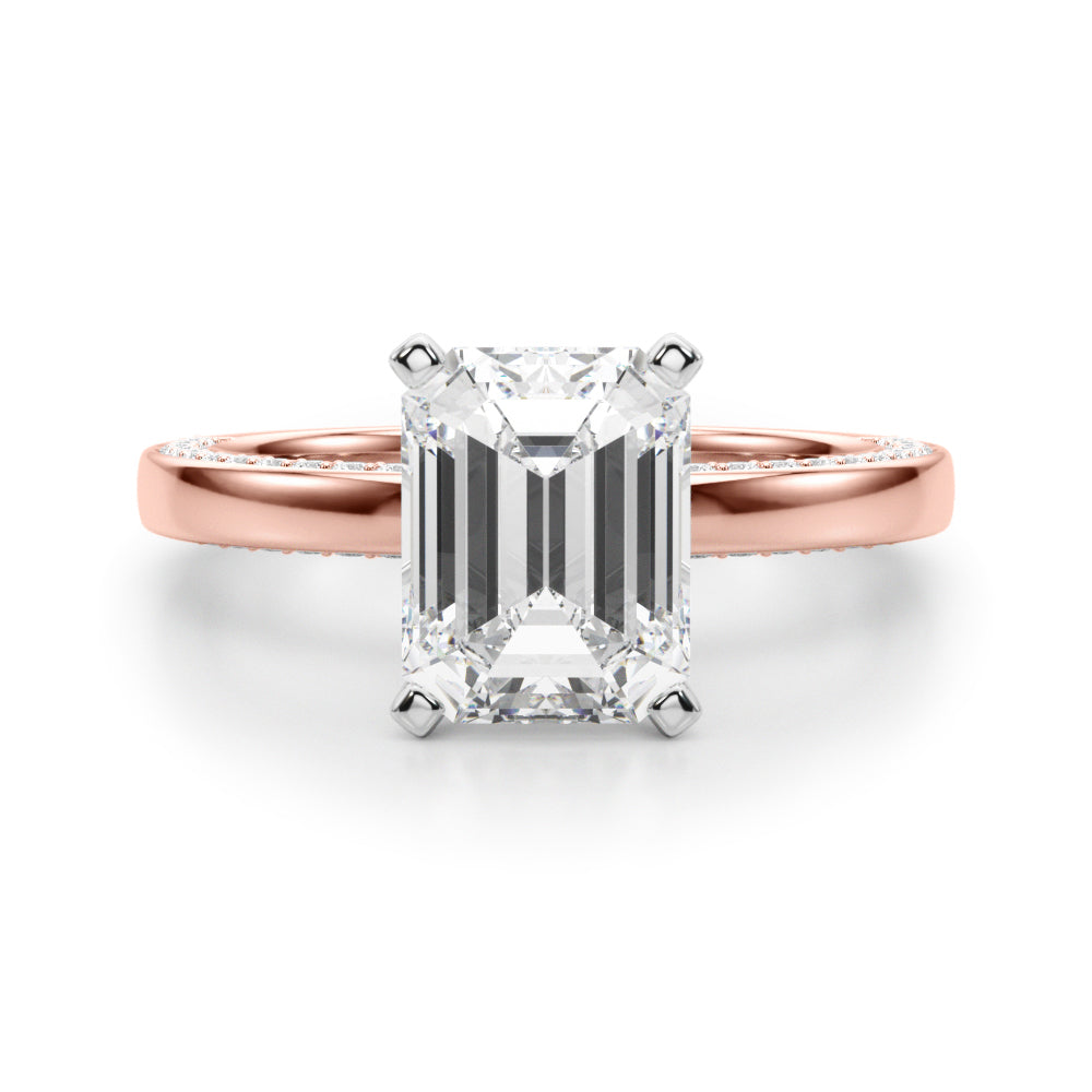 rose gold  | shape: emerald