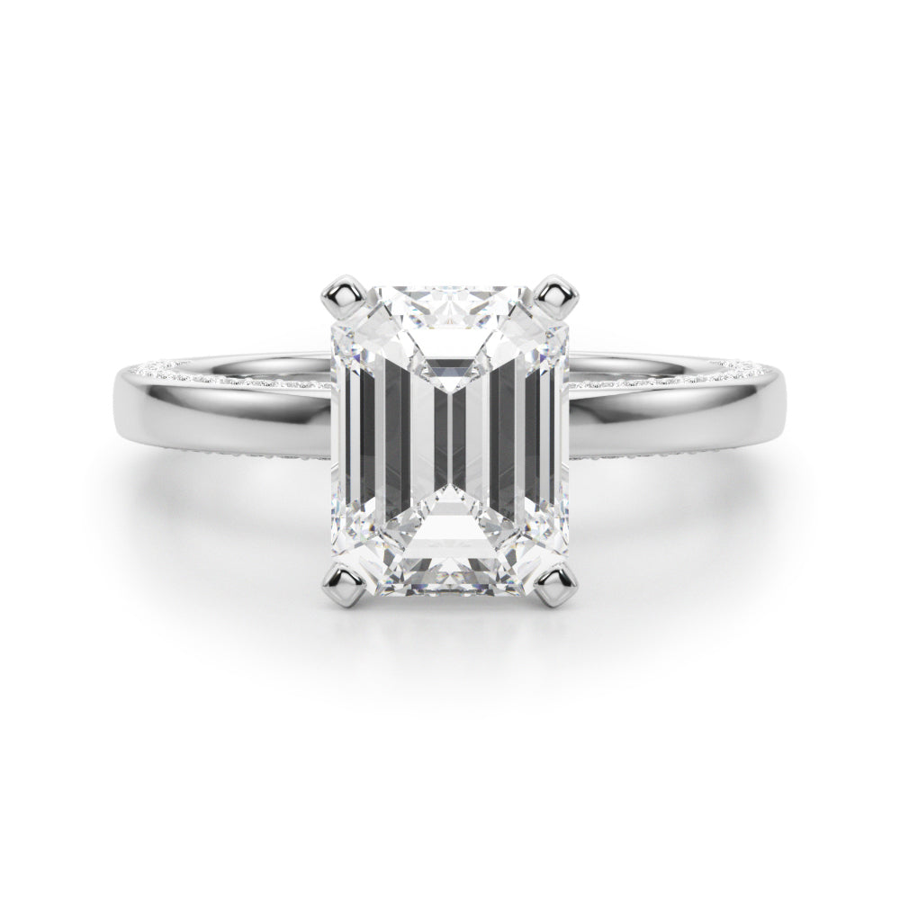 white gold, platinum | shape: emerald