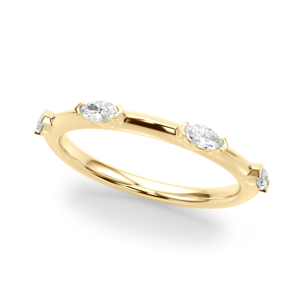Marquise Diamond Wedding Band in 14K Gold, 18K Gold, or Platinum – 0.50 CTW