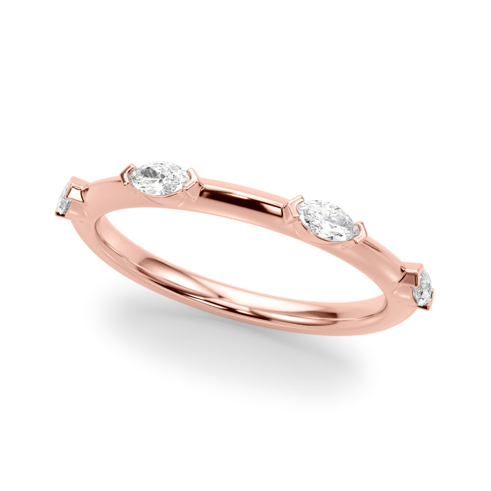 Marquise Diamond Wedding Band in 14K Gold, 18K Gold, or Platinum – 0.50 CTW