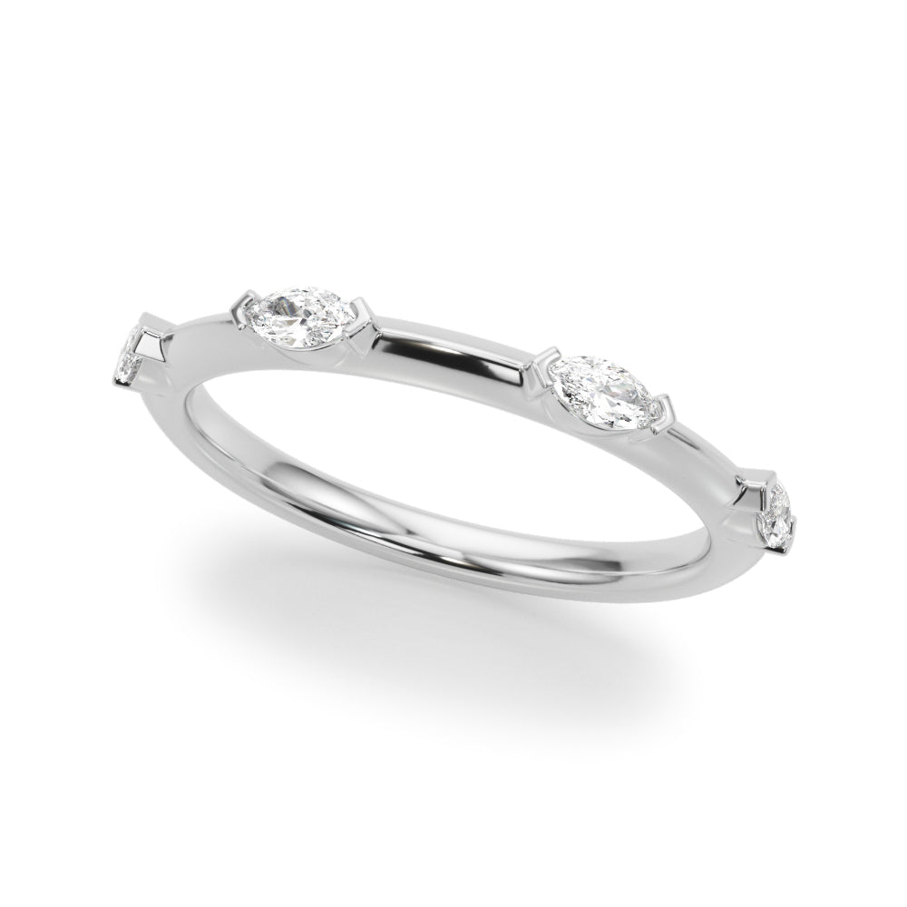Marquise Diamond Wedding Band in 14K Gold, 18K Gold, or Platinum – 0.50 CTW