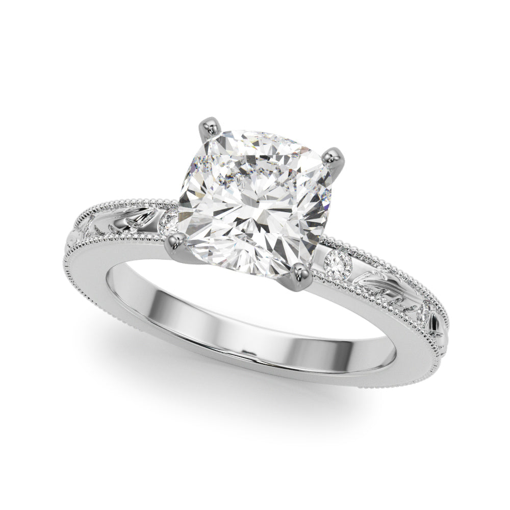 white gold, platinum | shape: cushion