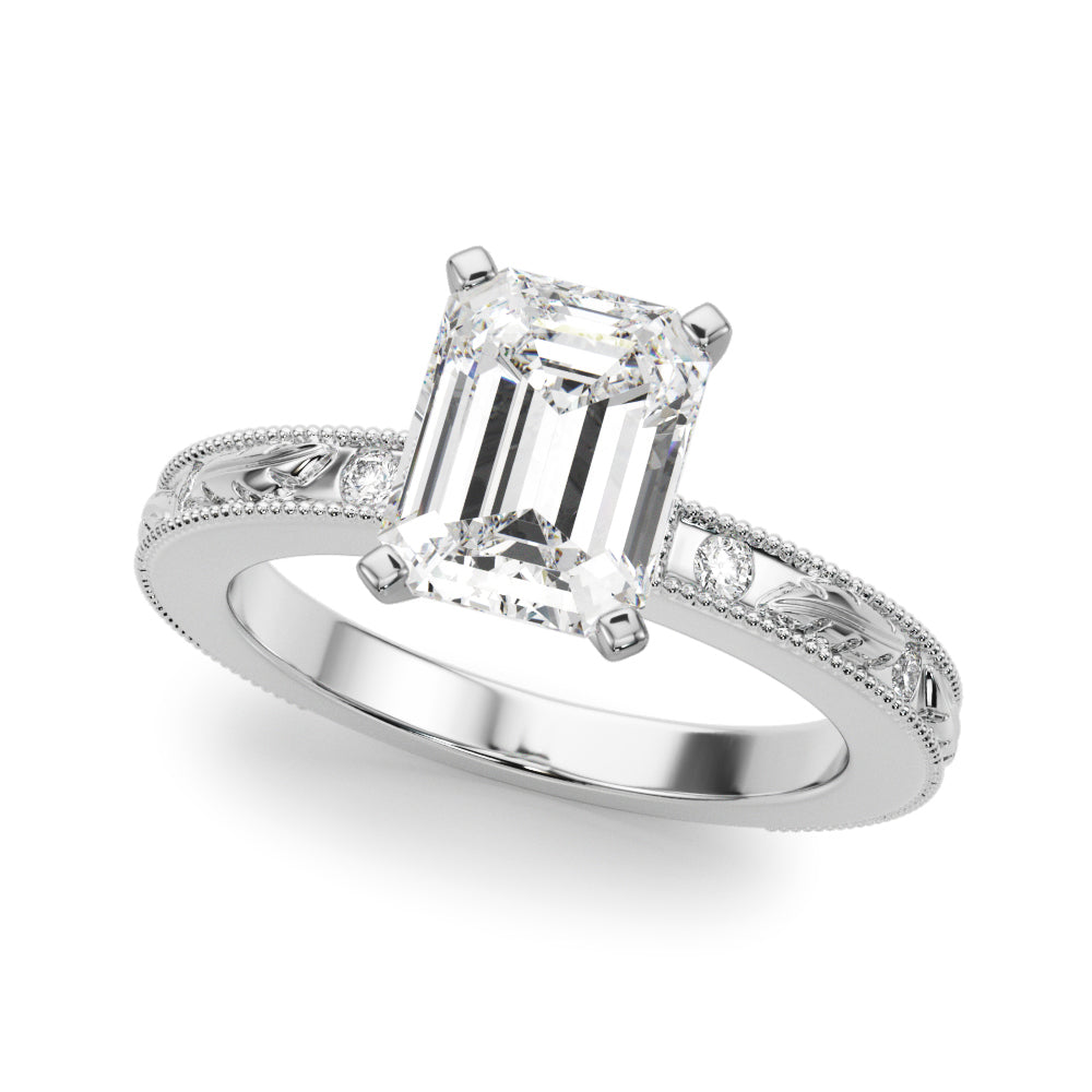 white gold, platinum | shape: emerald