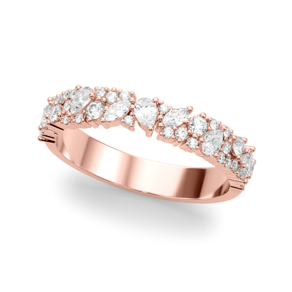 Mixed Shape Diamond Wedding Band in 14K Gold, 18K Gold, or Platinum – 1.00 CTW