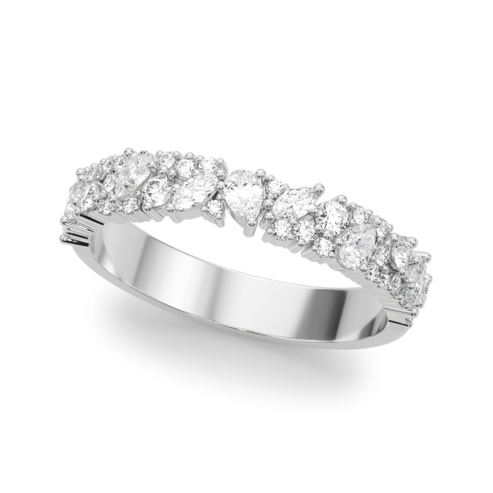 Mixed Shape Diamond Wedding Band in 14K Gold, 18K Gold, or Platinum – 1.00 CTW