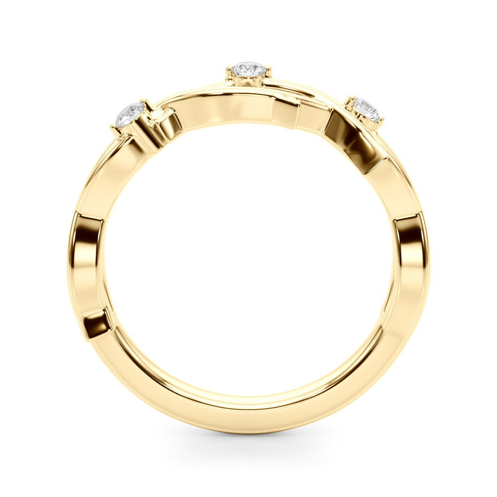 Nature Inspired Diamond Wedding Band in 14K Gold, 18K Gold, or Platinum – 0.25 CTW