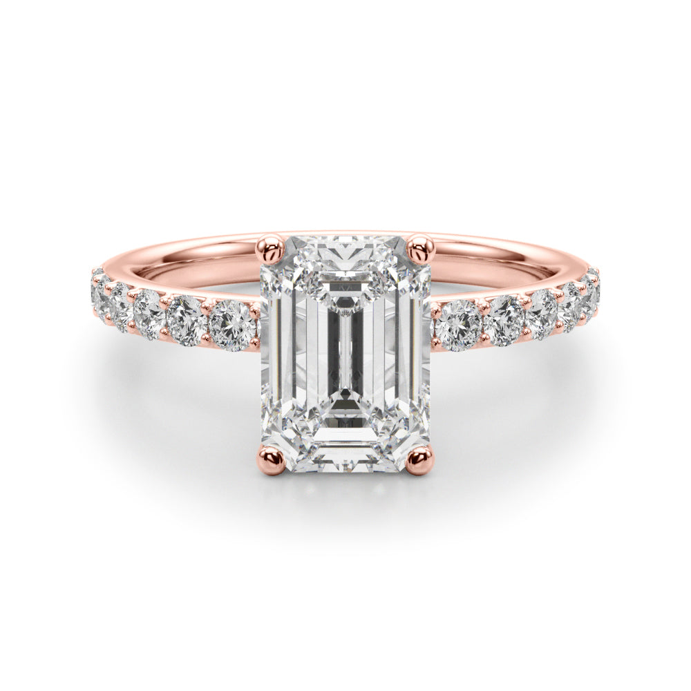 rose gold | shape: emerald