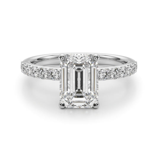 white gold, platinum | shape: emerald
