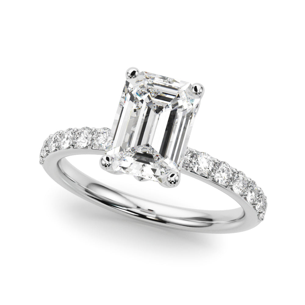 white gold, platinum | shape: emerald